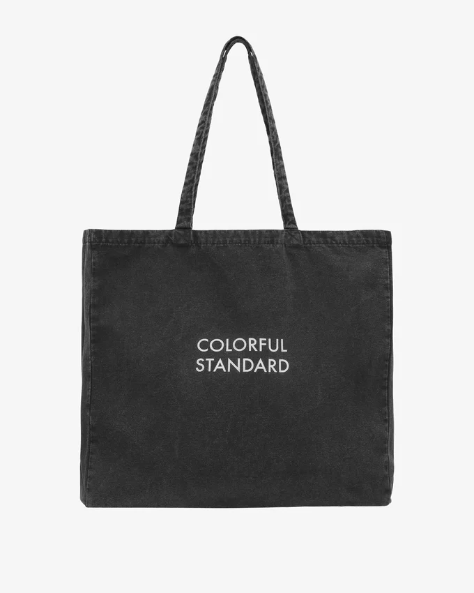 Bolso tote de algodón orgánico - Negro descolorido