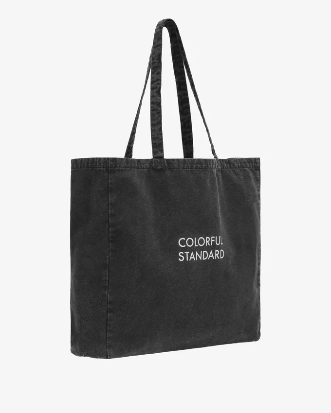 Bolso tote de algodón orgánico - Negro descolorido