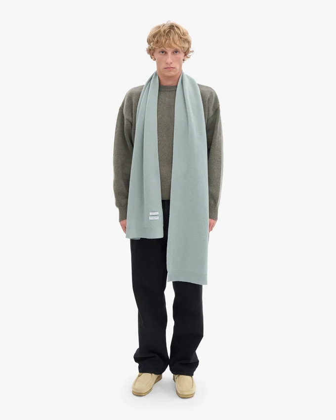 Bufanda de lana merina - Azul acero