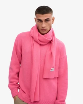 Bufanda de lana merina – Rosa chicle