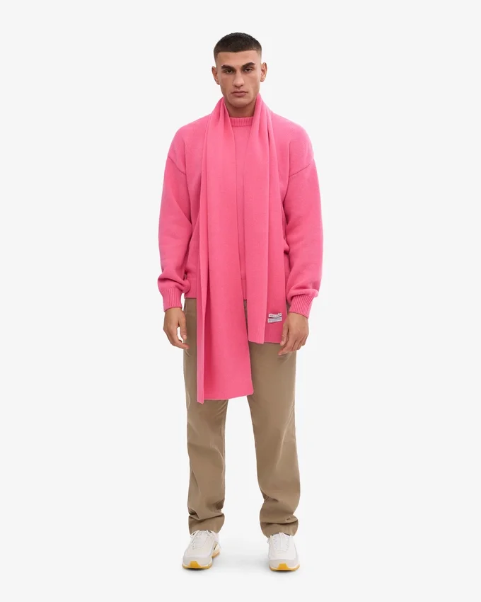 Bufanda de lana merina - Rosa chicle