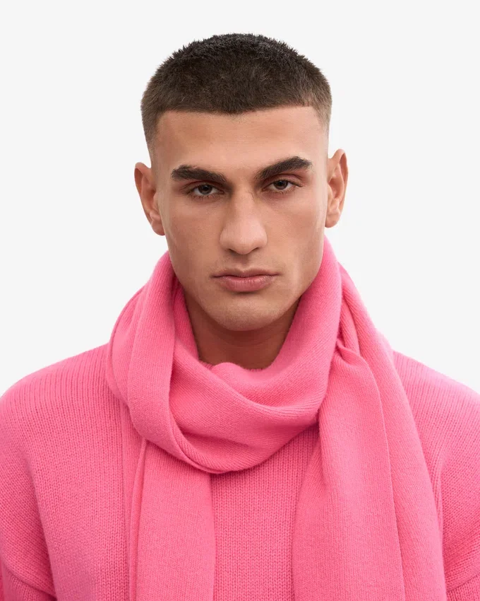 Bufanda de lana merina - Rosa chicle