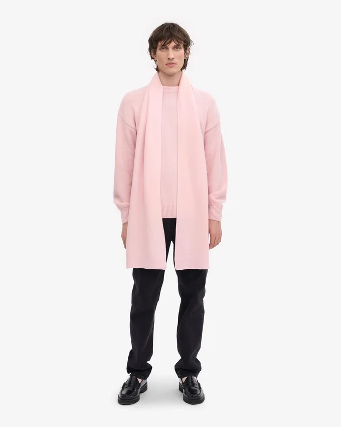 Bufanda de lana merina - Rosa descolorido