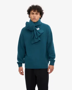 Bufanda de lana merina – Verde océano