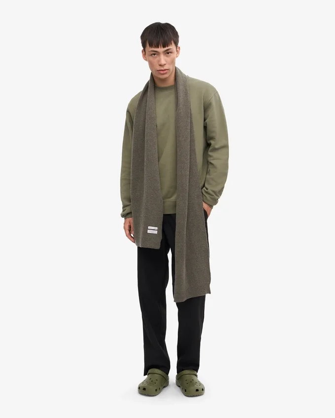 Bufanda de lana merina - Verde oliva apagado