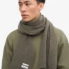 Bufanda de lana merina - Verde oliva apagado