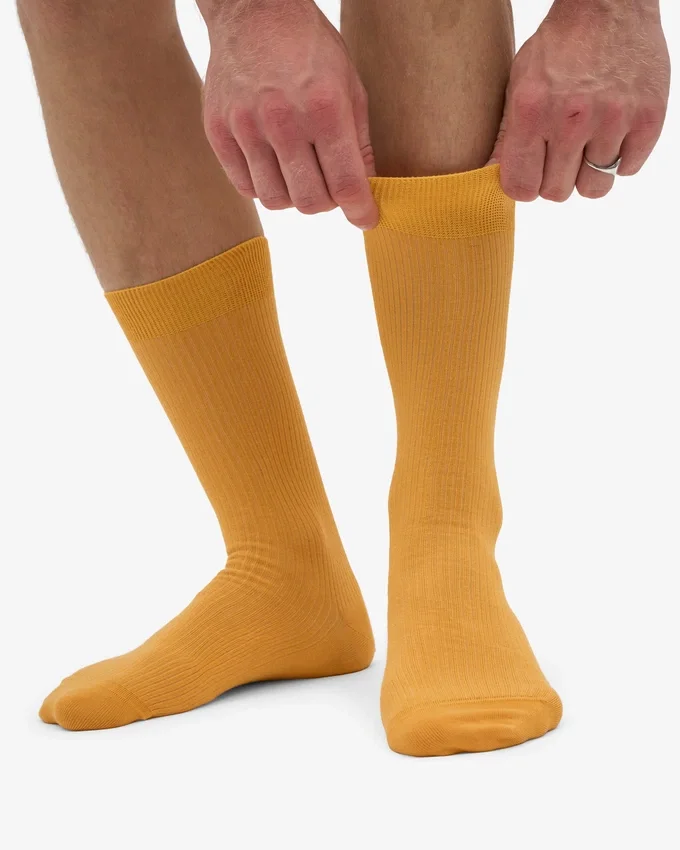 Calcetines Classic Organic de algodón orgánico - Amarillo quemado