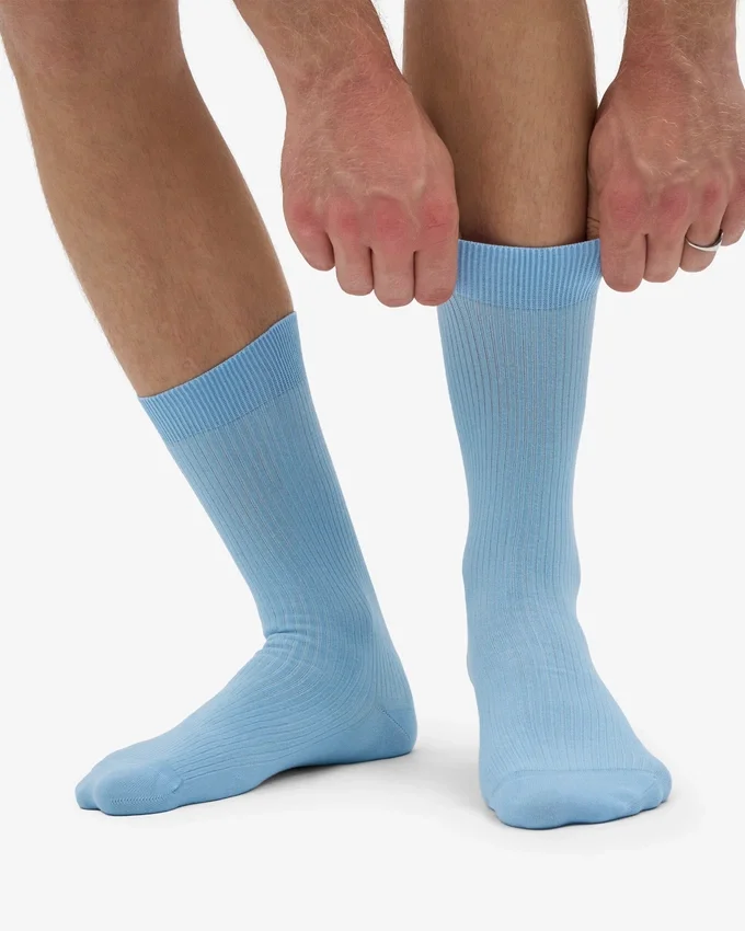 Calcetines Classic Organic de algodón orgánico - Azul mar