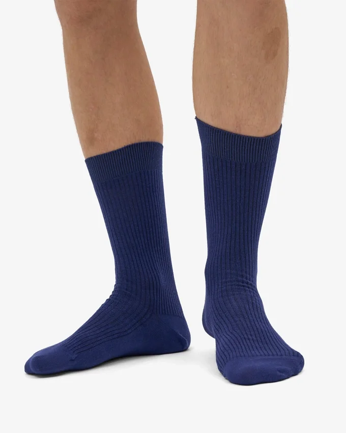 Calcetines Classic Organic de algodón orgánico - Azul marino