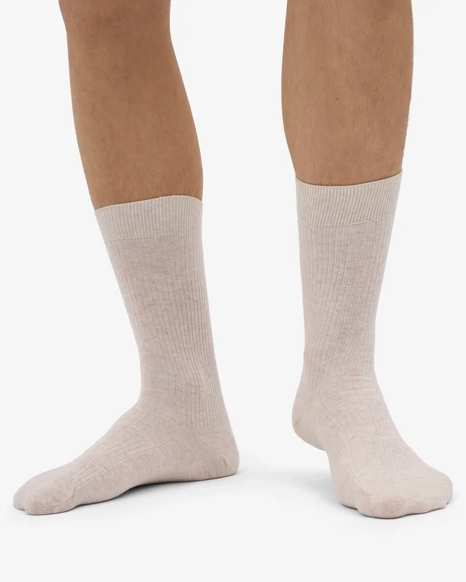 Calcetines Classic Organic de algodón orgánico - Blanco marfil