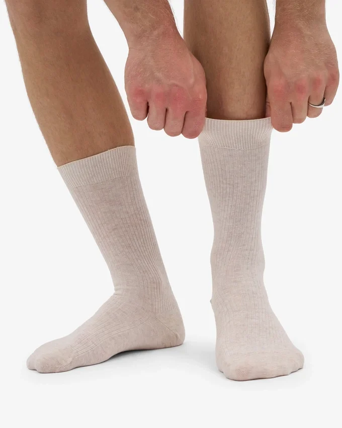 Calcetines Classic Organic de algodón orgánico - Blanco marfil