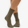 Calcetines Classic Organic de algodón orgánico para mujer - Verde oliva apagado