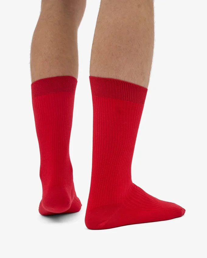Calcetines Classic Organic de algodón orgánico - Rojo escarlata