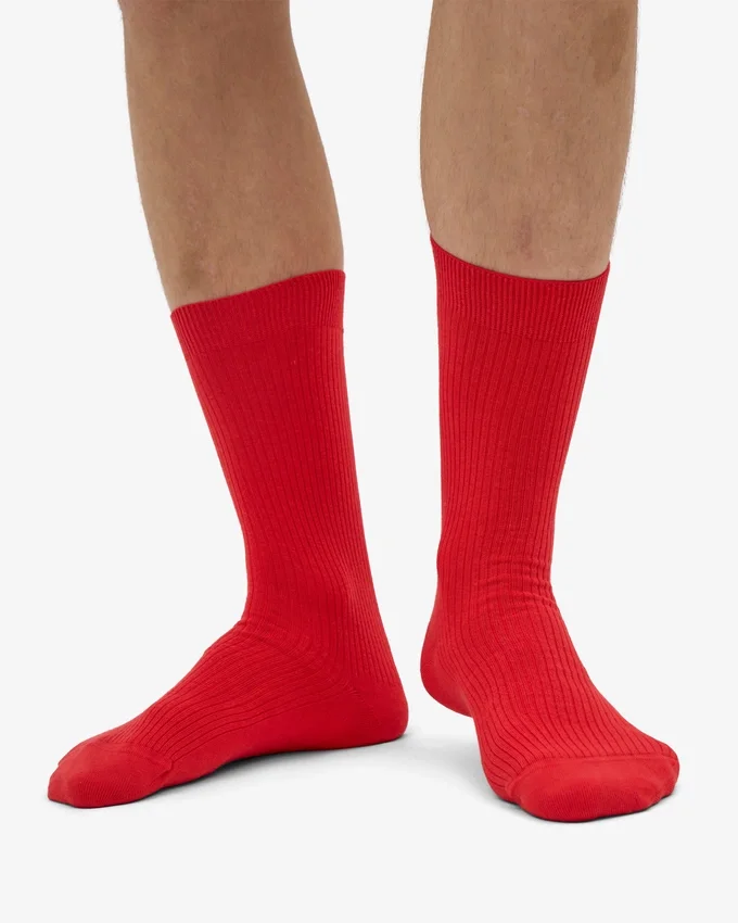 Calcetines Classic Organic de algodón orgánico - Rojo mandarina