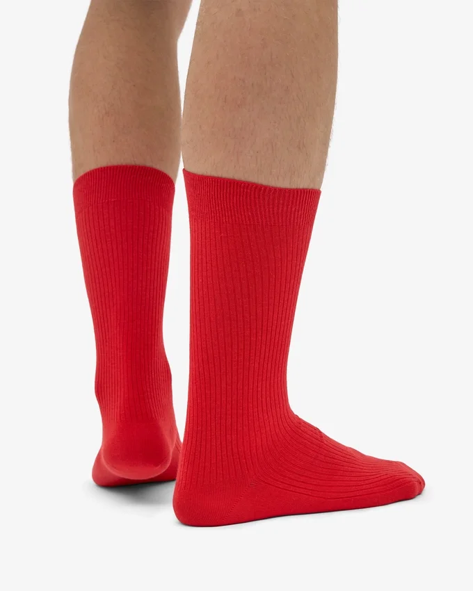 Calcetines Classic Organic de algodón orgánico - Rojo mandarina