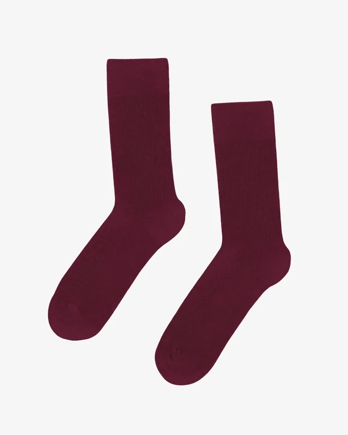 Calcetines Classic Organic de algodón orgánico - Rojo sangre