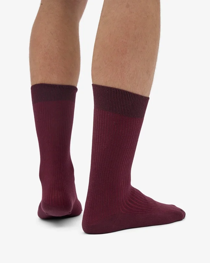 Calcetines Classic Organic de algodón orgánico - Rojo sangre
