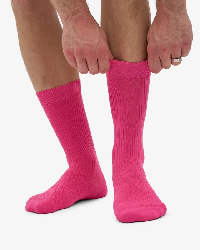 Calcetines Classic Organic de algodón orgánico - Rosa chicle