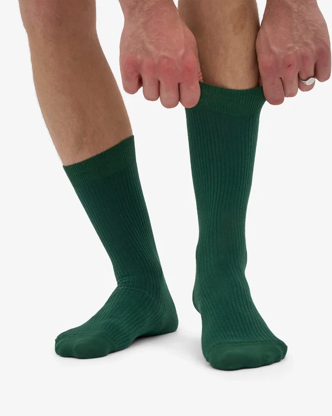 Calcetines Classic Organic de algodón orgánico - Verde esmeralda