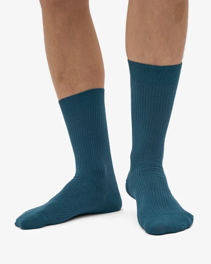 Calcetines Classic Organic de algodón orgánico - Verde océano
