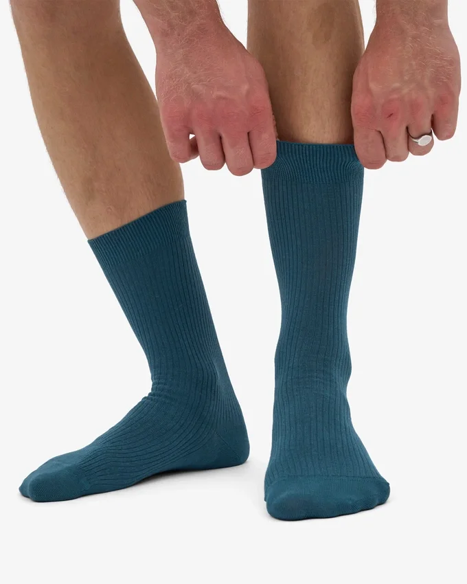 Calcetines Classic Organic de algodón orgánico - Verde océano