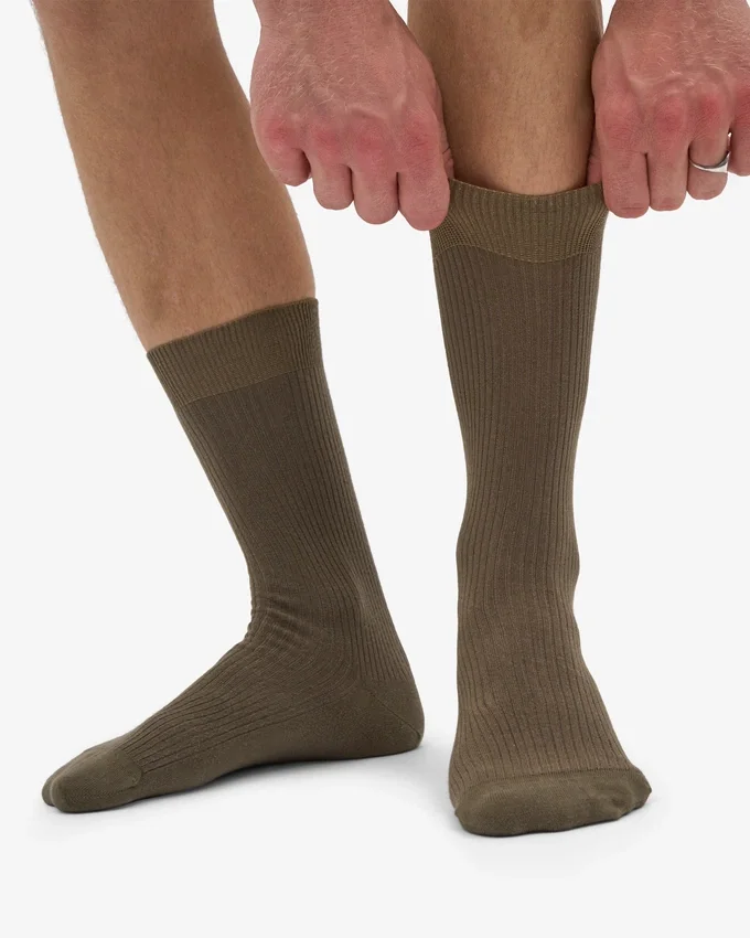 Calcetines Classic Organic de algodón orgánico - Verde oliva apagado