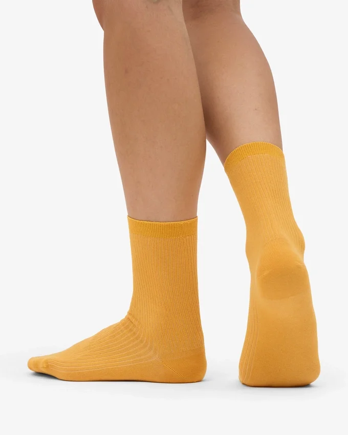 Calcetines Classic Organic de algodón para mujer - Amarillo quemado