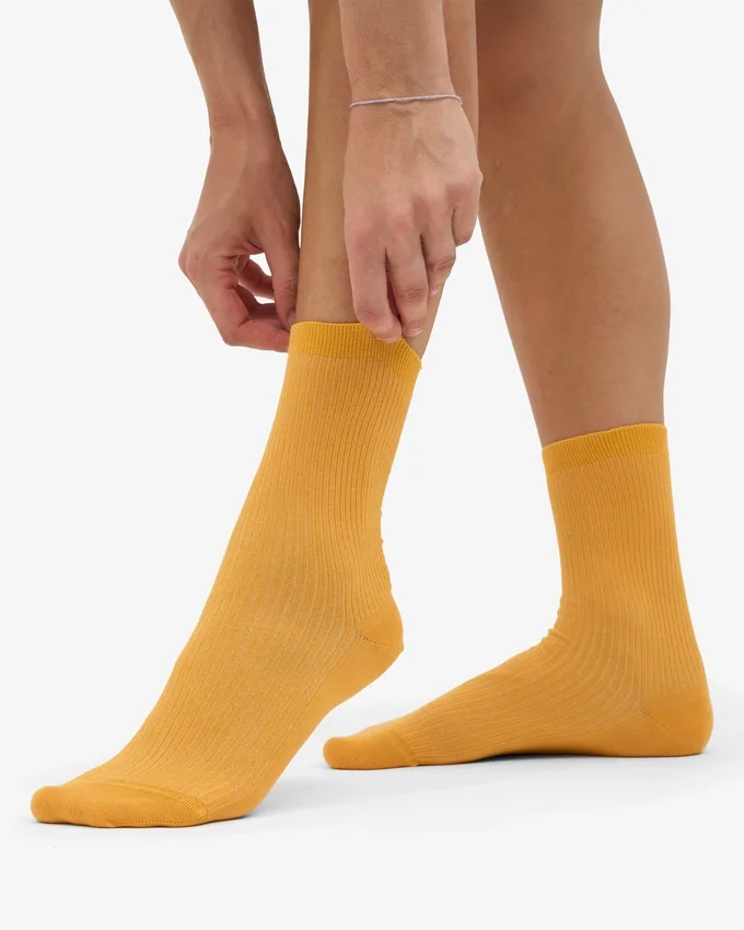 Calcetines Classic Organic de algodón para mujer - Amarillo quemado