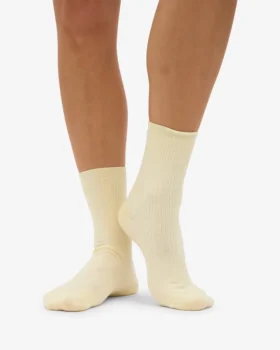 Calcetines Classic Organic de algodón para mujer – Amarillo suave