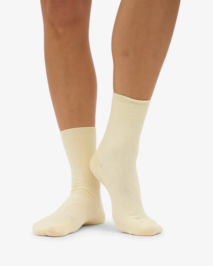 Calcetines Classic Organic de algodón para mujer - Amarillo suave