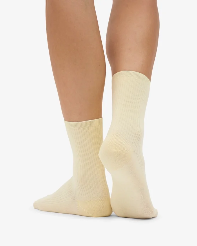 Calcetines Classic Organic de algodón para mujer - Amarillo suave