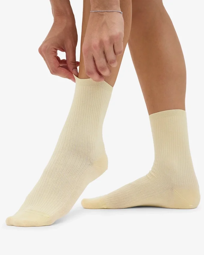 Calcetines Classic Organic de algodón para mujer - Amarillo suave