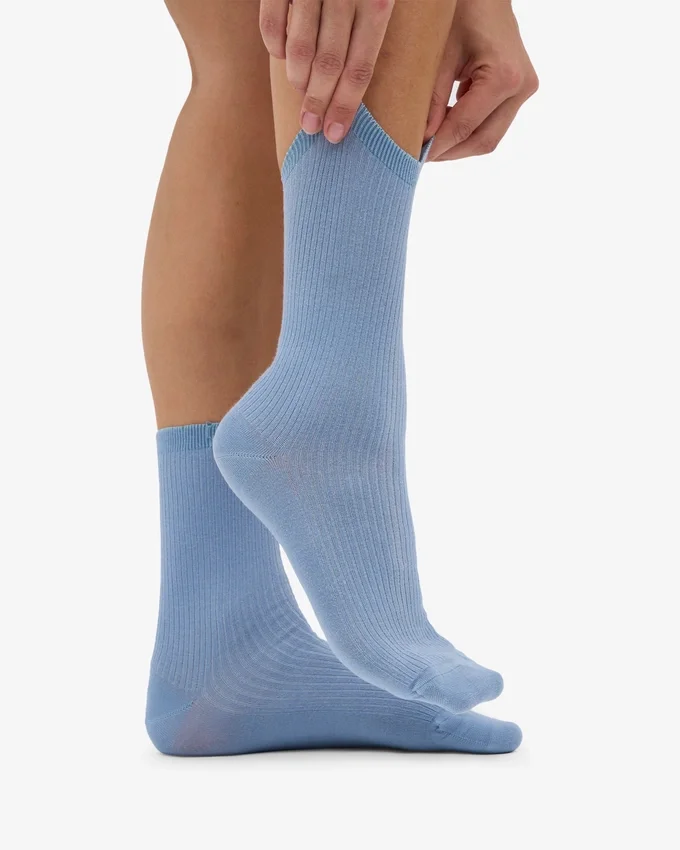 Calcetines Classic Organic de algodón para mujer - Azul acero