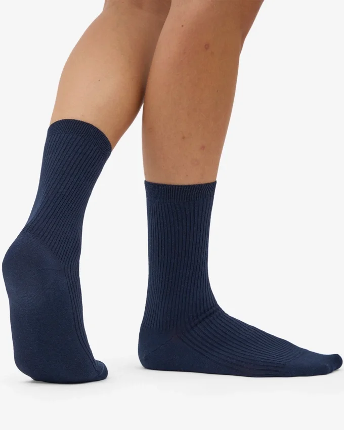 Calcetines Classic Organic de algodón para mujer - Azul marino