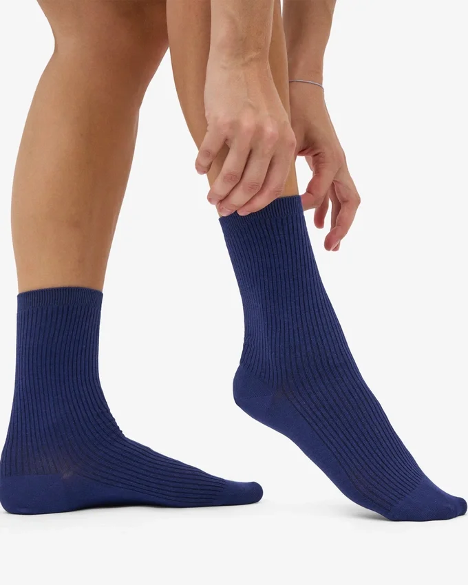 Calcetines Classic Organic de algodón para mujer - Azul marino