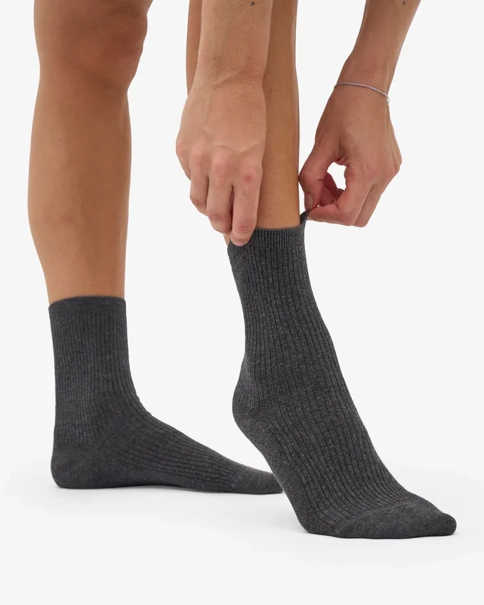 Calcetines Classic Organic de algodón para mujer - Gris lava