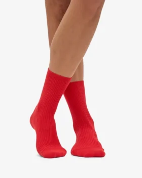 Calcetines Classic Organic de algodón para mujer – Mandarina roja