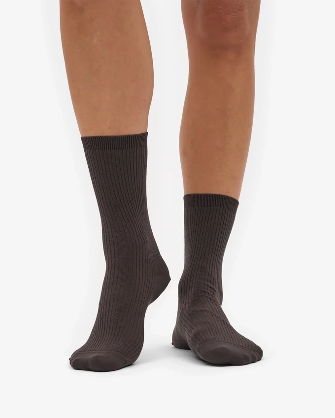 Calcetines Classic Organic de algodón para mujer - Marrón café