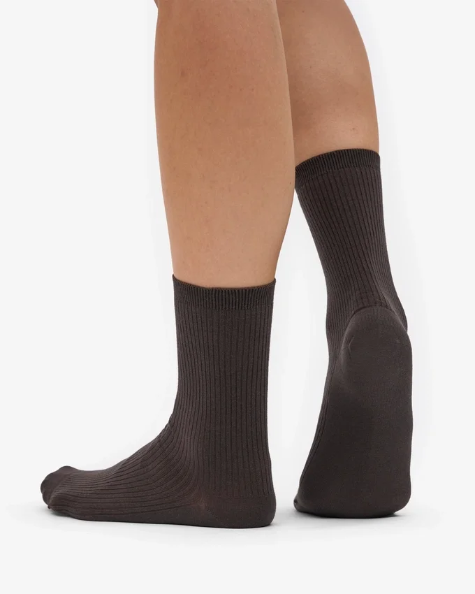 Calcetines Classic Organic de algodón para mujer - Marrón café