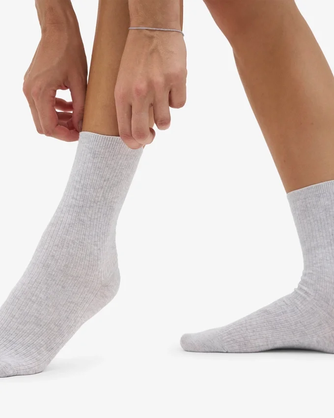 Calcetines Classic Organic de algodón para mujer - Mezcla de nieve
