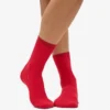 Calcetines Classic Organic de algodón para mujer - Rojo escarlata