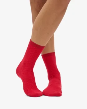 Calcetines Classic Organic de algodón para mujer – Rojo escarlata
