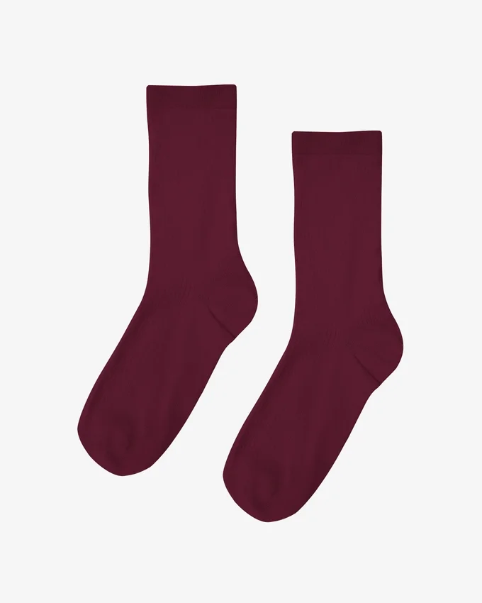 Calcetines Classic Organic de algodón para mujer - Rojo sangre