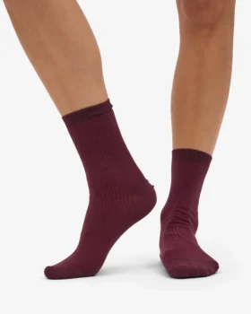 Calcetines Classic Organic de algodón para mujer – Rojo sangre