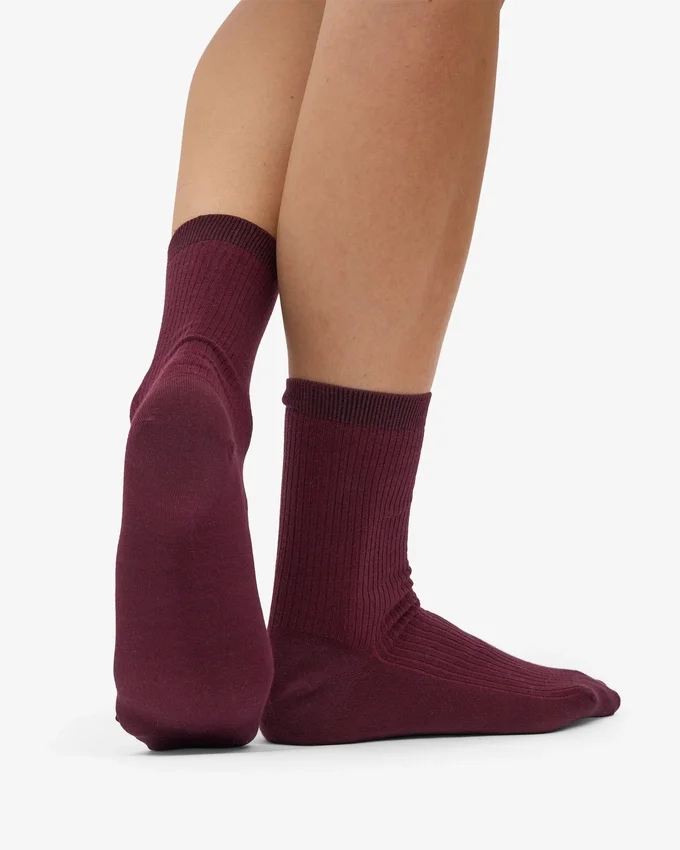 Calcetines Classic Organic de algodón para mujer - Rojo sangre