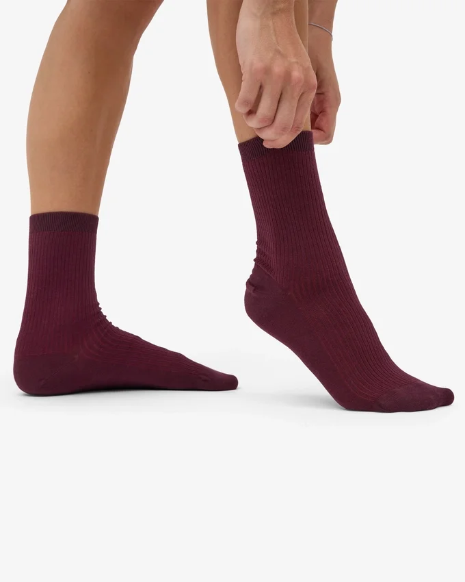 Calcetines Classic Organic de algodón para mujer - Rojo sangre