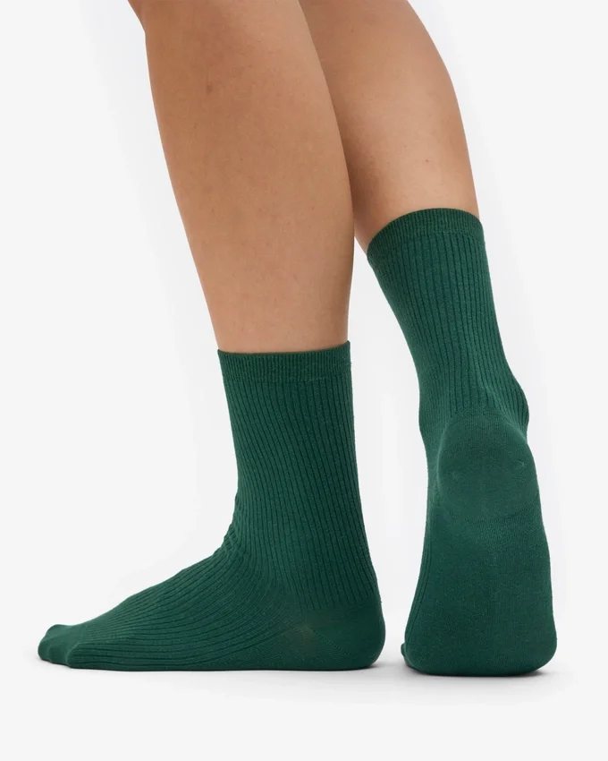 Calcetines Classic Organic de algodón para mujer - Verde esmeralda
