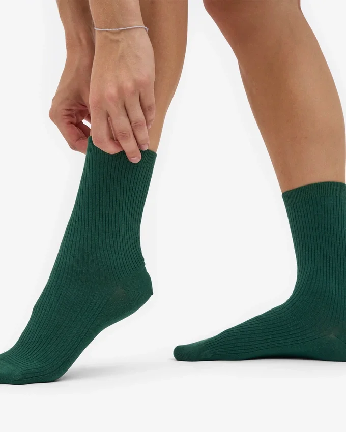 Calcetines Classic Organic de algodón para mujer - Verde esmeralda