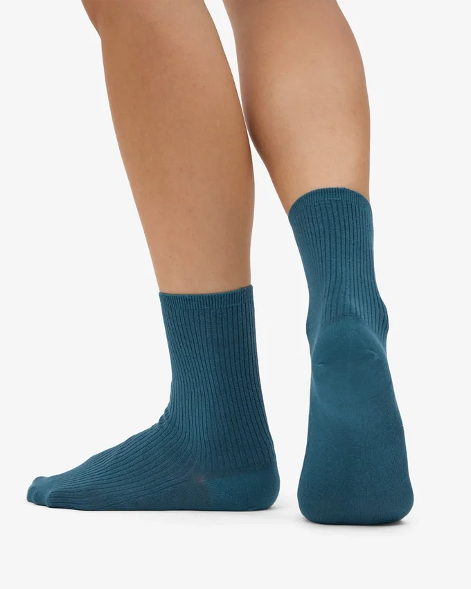 Calcetines Classic Organic de algodón para mujer - Verde océano