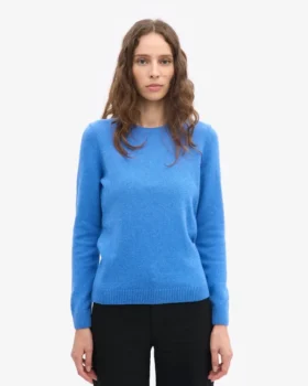 Calcetines clásicos de lana merina para mujer – Azul Pacífico